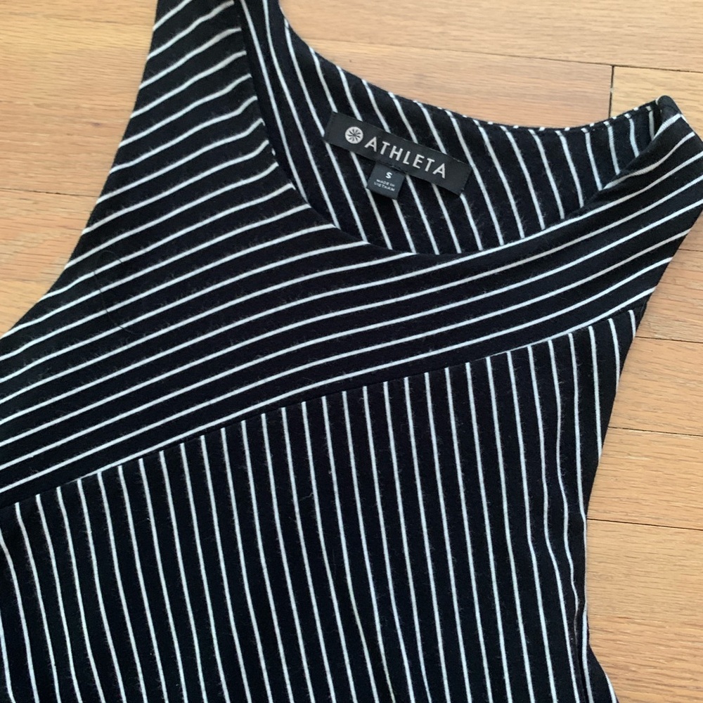 Athleta Black and White Striped Dress